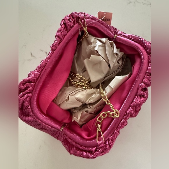 NEW By Anthropologie Frankie Clutch Hot Pink - Picture 3 of 8